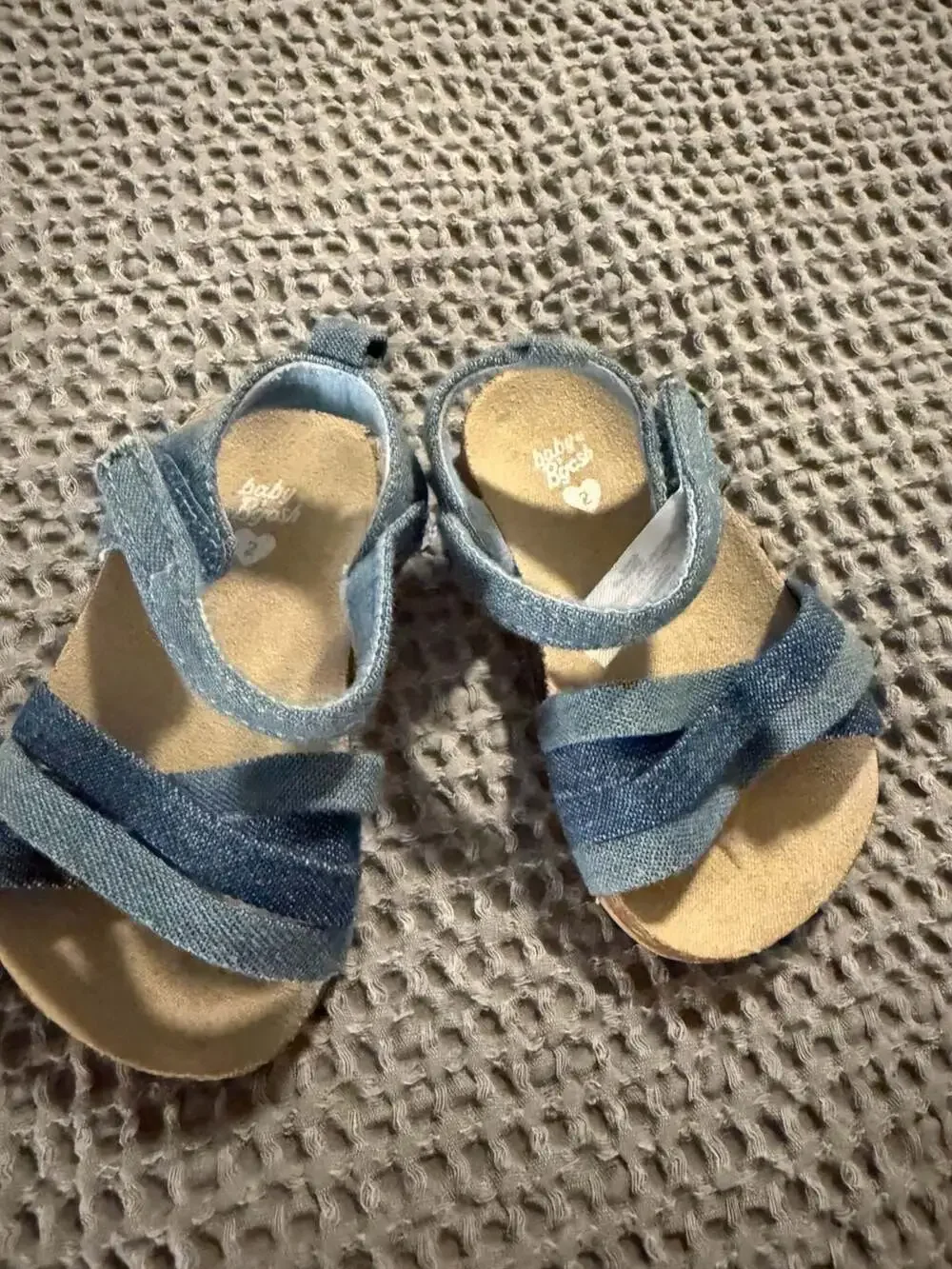 Baby OshKosh B'gosh Denim Criss-Cross Strap Sandals Size 2